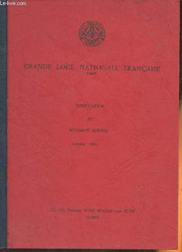 Grande loge nationale Française Paris- Constitution et réglement général (année 1985). Collectif