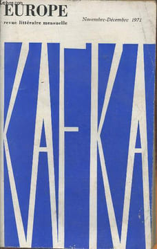 Europe 49e année- n°511-512- Novembre/Décembre 1971-Sommaire: Franz Kafka est mort par Marie Pujmanova- A la recherche de Kafka par Claude Prévost- ...