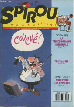 Spirou magaziiiine n°2738- 52e année, 3 Octobre 1990-Sommaire: Germain: la télécommande infernal- Tous au lit- Diane Fossey: Tuée pour les ...