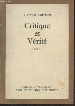 Critique et vérité. Barthes Roland