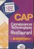 CAP restaurant- Connaissances technologiques de restaurant. Sapelkine Olivier