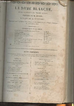 La dame blanche- opéra comique en 3 actes. Scribe, Boyeldieu