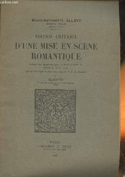 Edition critique d'une mise en scène romantique, indications générales pour la mise en scène de Henri III et sacour (drame historique en cinq actes, ...