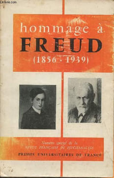 "Revue française de psychanalyse n°3, tome XX, Juillet-Sept. 1956-Sommaire: Hommage à Sigmund Freud- Rapport sur mes études à Paris et Berlin (1886) ...
