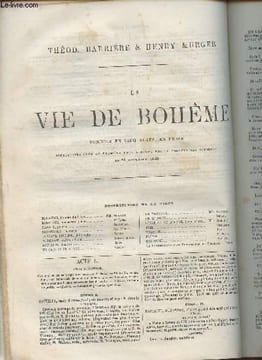 La vie de bohème- Comédie en 5 actes, en prose. Barrière Théodore, Murger Henry