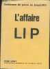 L'affaire LIP- Conférence de presse du 8 août 1973. Collectif