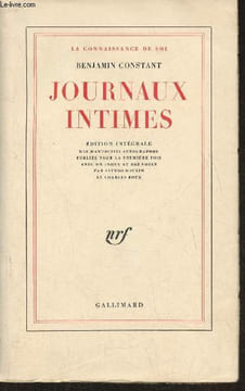 Journaux intimes- Edition intégrale des manuscrits autographes, avec un index et les des notes. Constant Benjamin
