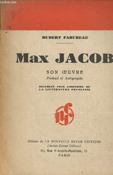 Max Jacob- Son oeuvre portrait et autographe. Fabureau Hubert