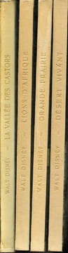 Lot de 4 livres Walt Disney de la collection c'est la vie livres d'art documentaires : Désert vivant + Grande prairie + Lions d'Afrique + La vallée ...