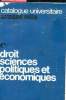 Catalogue universitaire. Droit sciences politiques et économiques.. Collectif
