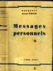 Messages personnels. Edition Originale. Bergeret et Grégoire Herman
