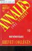 Annales du brevet 1991 Mathématiques. Collectif