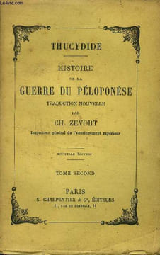 Histoire de la guerre du Péloponèse, Tome II. Thucydide