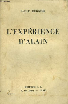 L'expérience d'Alain. Regnier Paule