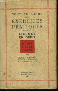 Nouveau guide des exercices pratiques pour le licence en droit :Droit civil 1 ere année.