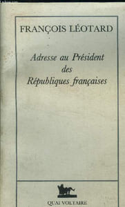 Adresse au Président des Républiques françaises