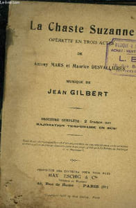 La Chaste Suzanne Opérette en 3 Actes