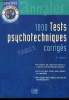 "1000 tests psychotechniques corrigés Tome 2 (Collection : ""Concours Paramédical"")". Combres André