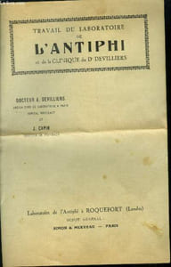 Livret sur le travail du laboratoire de l'antiphi et de la clinique du Dr Devilliers