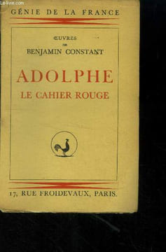 "Adolphe le cahier rouge. (collection "" génie de la france"".)". Constant Benjamin