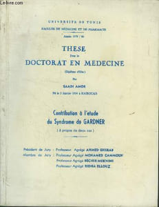Thèse pour le doctorat en médecine année 1979/80. Contribution à l'étude du syndrome de Gardner