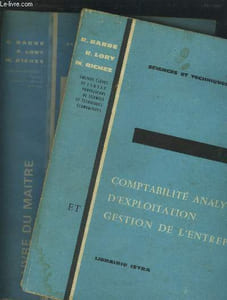 Comptabilité analytique d'exploitation et gestion de l'entreprise.+Livre du maitre.