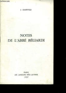 Notes de l'abbe beliardi sur ses voyages entre bayonne et madrir (de 1765 a 1771)