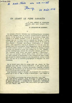 En lisant le pere sahagun - Envoi d'auteur. Donvez jacques