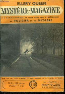 Mystere magazine n°102 - juillet 1956- Le témoin qui ne pouvait parler par Hugh Pentecost - mort aux vétérans par Ellery Queen - roulette russe par ...
