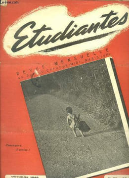 Etudiantes revue mensuelle N°25, octobre 1948- saint exupery, le coin des philosophes: le reve des vacances, les beaux metiers: reliures francaises, ...