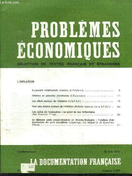 La documentation francaise N°1373, 22 mai 1974, hebdomadaire - Problemes economiques selection de textes francais et etrangers- l'inflation, la ...
