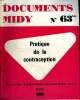 Documents Midy N°63 bis Pratique de la contraception Collection internationale des documents Midy. Collectif