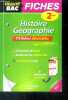 Objectif Bac - Histoire-Geographie 2nde - 72 Fiches Détachables - concentres de cours, zooms sur les notions cles, test minute corriges + memento ...