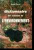 Dictionnaire Des Sciences De L'Environnement. Sylvain Parent