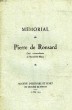 LA RELIGION DE RONSARD, MEMORIAL DE PIERRE DE RONSARD. MULLER CHANOINE A.