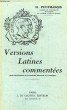 VERSIONS LATINES COMMENTEES, CLASSES DE 3e, 2de, 1re. PETITMANGIN H.