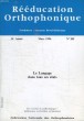 REEDUCATION ORTHOPHONIQUE, 34e ANNEE, N° 185, MARS 1996. COLLECTIF