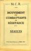 MOUVEMENT DES COMBATTANTS DE RESISTANCE, STATUTS. COLLECTIF
