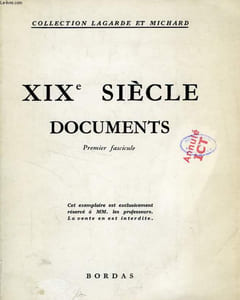 XIXe SIECLE, DOCUMENTS, 1er FASCICULE
