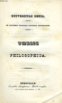AB EXTERNARUM RERUM CONTEMPLATIONE, HOC EST AB HOMINUM CONSUETUDINE, AB HISTORIA AC LITTERIS AUXILIA PSYCHOLOGIAE PETENDA (THESIS PHILOSOPHICA). ...