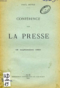 CONFERENCE SUR LA PRESSE