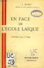 EN FACE DE L'ECOLE LAIQUE, INDICATIONS POUR LE CLERGE. BLOUET J. , p.s.s.