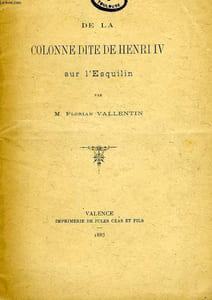 DE LA COLONNE DITE DE HENRI IV SUR L'ESQUILIN