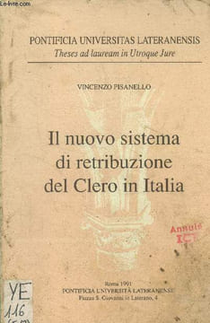 IL NUOVO SISTEMA DI RETRIBUZIONE DEL CLERO IN ITALIA. PISANELLO VINCENZO