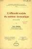 L'EFFICACITE SOCIALE DU SYSTEME ECONOMIQUE, ESSAI DE SYNTHESE. DEHEM ROGER