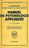 MANUEL DE PSYCHOLOGIE APPLIQUEE. CHAMBOULANT S.