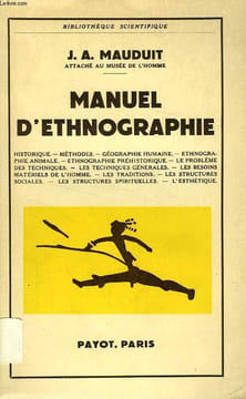 MANUEL D'ETHNOGRAPHIE. MAUDUIT J. A.