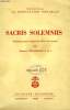 SACRIS SOLEMNIS, SERMONS POUR TOUTES LES FETES DE L'ANNEE. WILLENBRINK BERNARD, O. M. I.