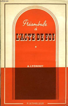 PREAMBULE A L'ACTE DE FOI. LYONNET ABBE