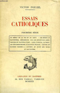 ESSAIS CATHOLIQUES, 1re SERIE. POUCEL VICTOR